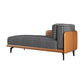 Cushioned Chaise Lounge Houndstooth Chaise Lounge Sofa with Arm