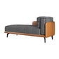 Cushioned Chaise Lounge Houndstooth Chaise Lounge Sofa with Arm