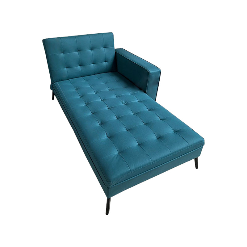 Modern Adjustable Standard Yoga Chaise with Accent Pillows Faux Leather Lounge Chair