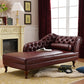 Traditional Chaise Lounge Leather Chaise Lounge Sofa with Arm