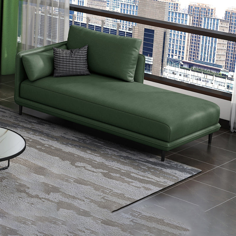 Contemporary One Armed Accent Chair Faux Leather Square Arms Chaise