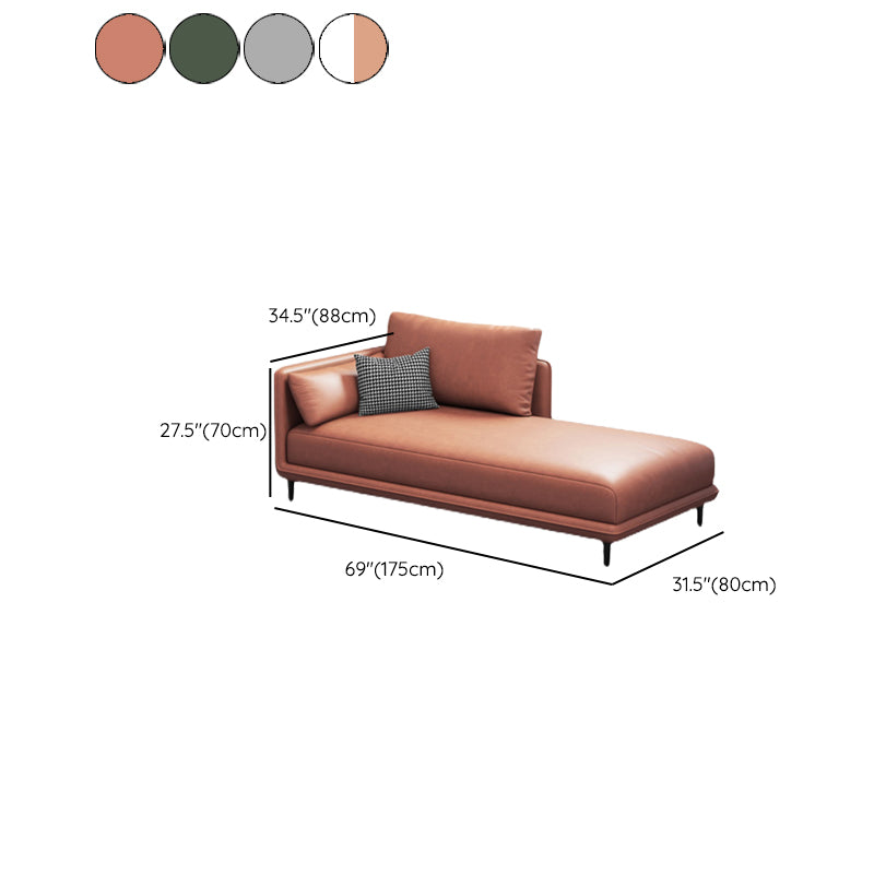 Contemporary One Armed Accent Chair Faux Leather Square Arms Chaise