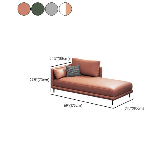 Contemporary One Armed Accent Chair Faux Leather Square Arms Chaise