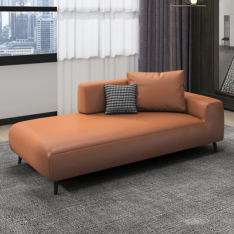 One Armed Faux Leather Accent Chair Modern Square Arms Chaise