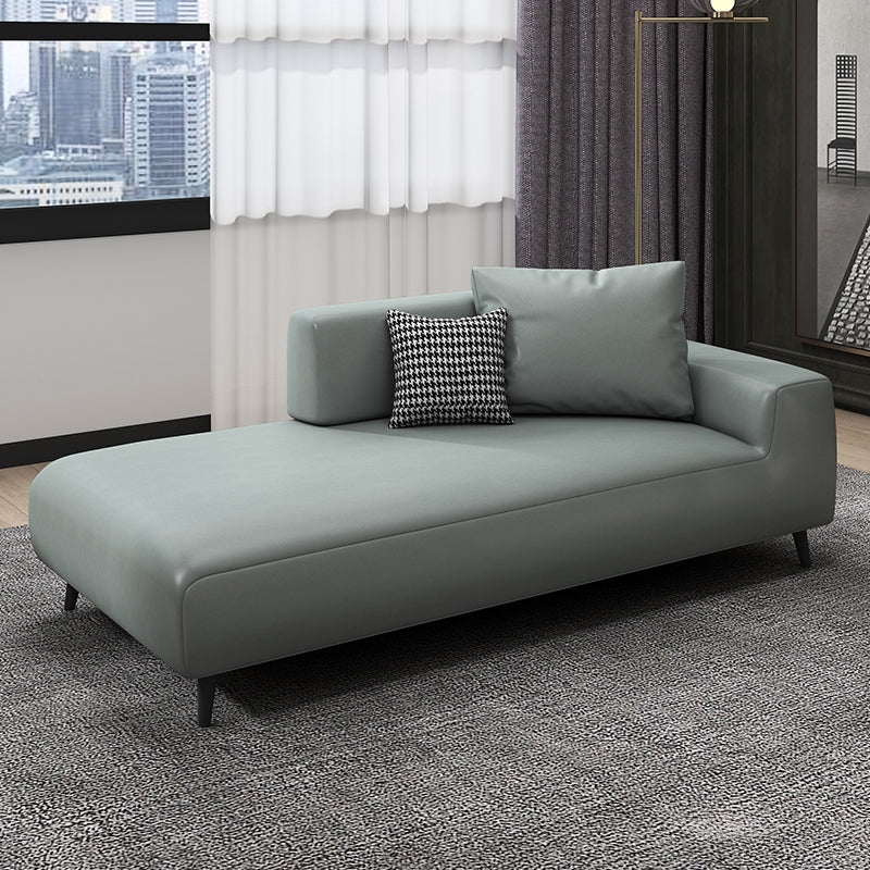 One Armed Faux Leather Accent Chair Modern Square Arms Chaise