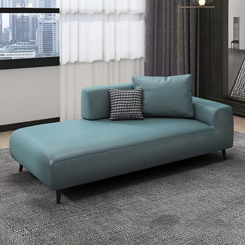 One Armed Faux Leather Accent Chair Modern Square Arms Chaise