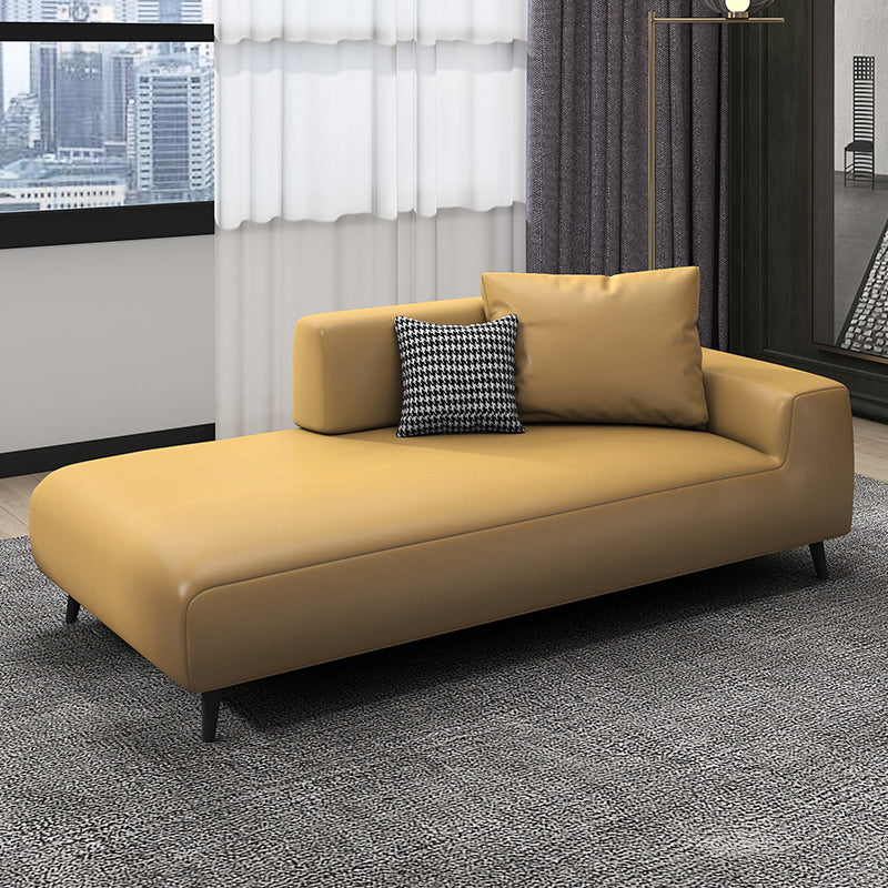 One Armed Faux Leather Accent Chair Modern Square Arms Chaise