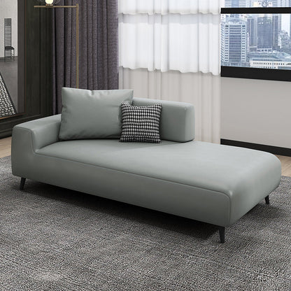 One Armed Faux Leather Accent Chair Modern Square Arms Chaise