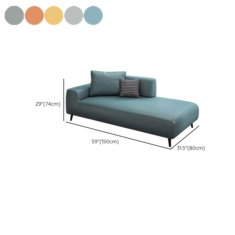 One Armed Faux Leather Accent Chair Modern Square Arms Chaise