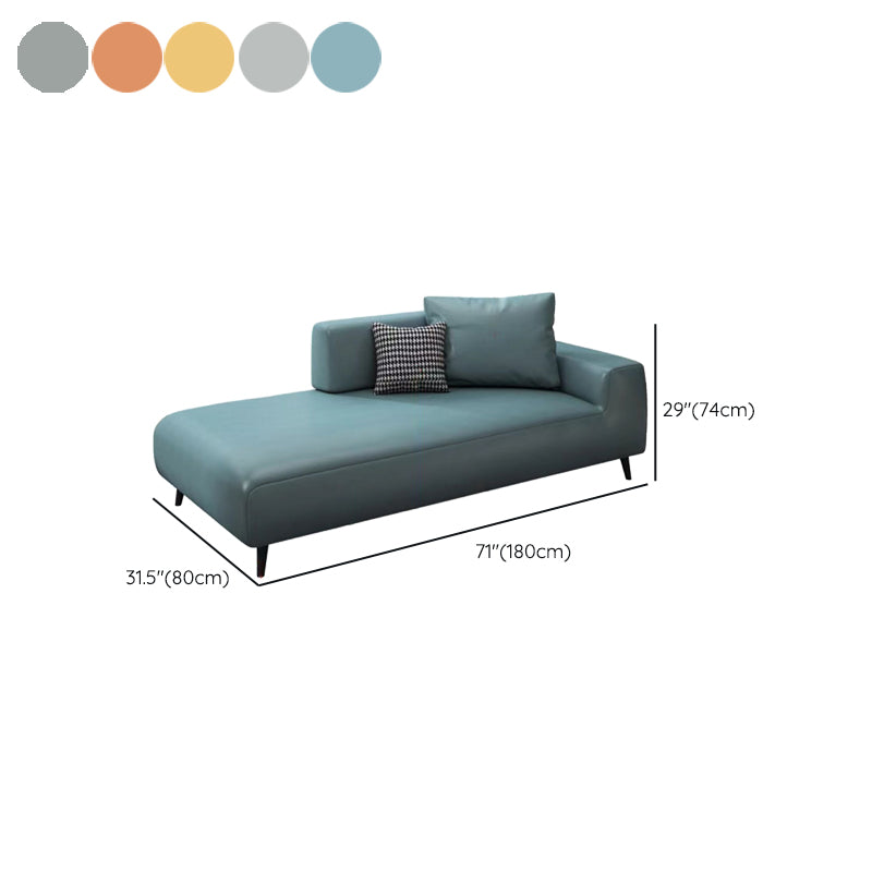 One Armed Faux Leather Accent Chair Modern Square Arms Chaise