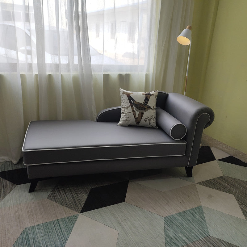 Living Room Rolled Arms Chaise Lounge Modern Chaise with Linen Upholster Gray Right-Arm Chaise Clearhalo 'Chairs & Seating' 'Chaise Lounge' 'chaise_lounge' 'furn' 'furn_chaise_lounge' 'Furniture' 'Living Room Furniture' 7413178