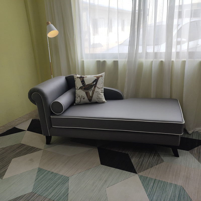Living Room Rolled Arms Chaise Lounge Modern Chaise with Linen Upholster Gray Left-Arm Chaise Clearhalo 'Chairs & Seating' 'Chaise Lounge' 'chaise_lounge' 'furn' 'furn_chaise_lounge' 'Furniture' 'Living Room Furniture' 7413180