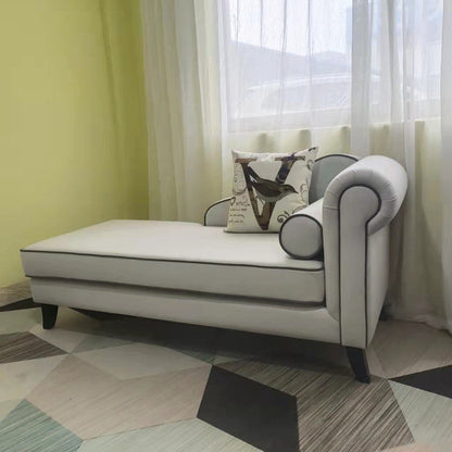 Living Room Rolled Arms Chaise Lounge Modern Chaise with Linen Upholster Light Grey Right-Arm Chaise Clearhalo 'Chairs & Seating' 'Chaise Lounge' 'chaise_lounge' 'furn' 'furn_chaise_lounge' 'Furniture' 'Living Room Furniture' 7413181