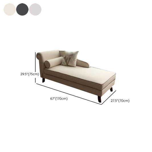 Living Room Rolled Arms Chaise Lounge Modern Chaise with Linen Upholster Clearhalo 'Chairs & Seating' 'Chaise Lounge' 'chaise_lounge' 'furn' 'furn_chaise_lounge' 'Furniture' 'Living Room Furniture' 7413189