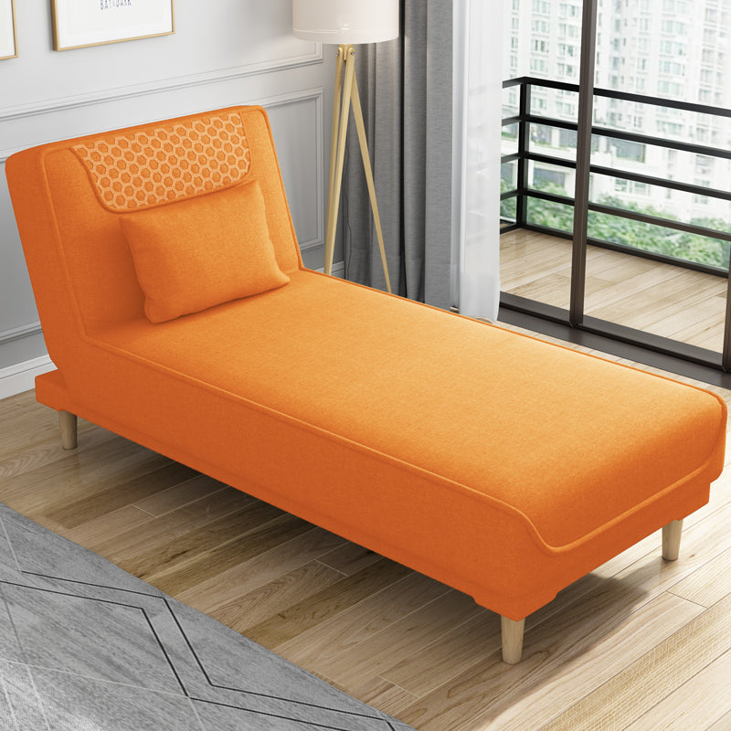 Living Room Armless Chaise Lounge Modern Chaise Lounge with Linen Upholster Orange Clearhalo 'Chairs & Seating' 'Chaise Lounge' 'chaise_lounge' 'furn' 'furn_chaise_lounge' 'Furniture' 'Living Room Furniture' 7413192