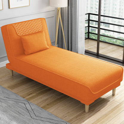 Living Room Armless Chaise Lounge Modern Chaise Lounge with Linen Upholster Orange Clearhalo 'Chairs & Seating' 'Chaise Lounge' 'chaise_lounge' 'furn' 'furn_chaise_lounge' 'Furniture' 'Living Room Furniture' 7413192