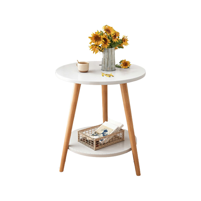 Stone 3 Legs Cocktail Table Modern Round Coffee Table with Shelf Clearhalo 'Coffee & Accent Tables' 'Coffee Tables' 'coffee_tables' 'furn' 'furn_coffee_tables' 'Furniture' 'Living Room Furniture' 7413291