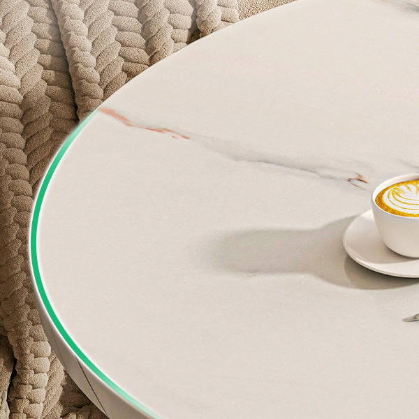Stone 3 Legs Cocktail Table Modern Round Coffee Table with Shelf Clearhalo 'Coffee & Accent Tables' 'Coffee Tables' 'coffee_tables' 'furn' 'furn_coffee_tables' 'Furniture' 'Living Room Furniture' 7413293