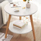Stone 3 Legs Cocktail Table Modern Round Coffee Table with Shelf 23.6"L x 23.6"W x 20"H White Shelves Included Clearhalo 'Coffee & Accent Tables' 'Coffee Tables' 'coffee_tables' 'furn' 'furn_coffee_tables' 'Furniture' 'Living Room Furniture' 7413308