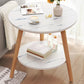 Stone 3 Legs Cocktail Table Modern Round Coffee Table with Shelf 23.6"L x 23.6"W x 20"H Marble Shelves Included Clearhalo 'Coffee & Accent Tables' 'Coffee Tables' 'coffee_tables' 'furn' 'furn_coffee_tables' 'Furniture' 'Living Room Furniture' 7413309