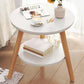 Stone 3 Legs Cocktail Table Modern Round Coffee Table with Shelf 16"L x 16"W x 16"H White Shelves Included Clearhalo 'Coffee & Accent Tables' 'Coffee Tables' 'coffee_tables' 'furn' 'furn_coffee_tables' 'Furniture' 'Living Room Furniture' 7413315