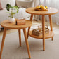 Stone 3 Legs Cocktail Table Modern Round Coffee Table with Shelf 19"L x 19"W x 28"H + 16"L x 16"W x 20"H Natural Shelves Included Clearhalo 'Coffee & Accent Tables' 'Coffee Tables' 'coffee_tables' 'furn' 'furn_coffee_tables' 'Furniture' 'Living Room Furniture' 7413322