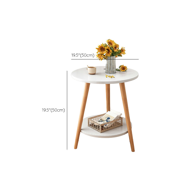 Stone 3 Legs Cocktail Table Modern Round Coffee Table with Shelf Clearhalo 'Coffee & Accent Tables' 'Coffee Tables' 'coffee_tables' 'furn' 'furn_coffee_tables' 'Furniture' 'Living Room Furniture' 7413324