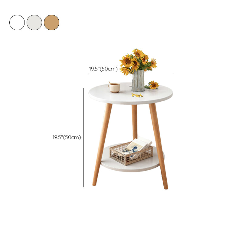 Stone 3 Legs Cocktail Table Modern Round Coffee Table with Shelf Clearhalo 'Coffee & Accent Tables' 'Coffee Tables' 'coffee_tables' 'furn' 'furn_coffee_tables' 'Furniture' 'Living Room Furniture' 7413325