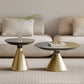 Glass Top Pedestal Coffee Table Modern No Distressing Round Bunching Tables
