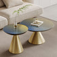 Glass Top Pedestal Coffee Table Modern No Distressing Round Bunching Tables