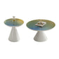 Glass Top Pedestal Coffee Table Modern No Distressing Round Bunching Tables