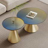Glass Top Pedestal Coffee Table Modern No Distressing Round Bunching Tables