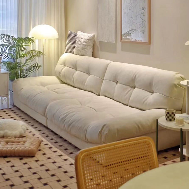 Scandinavian Solid Color Sofa 39.37" Wide Tufted Back Armless Sofa