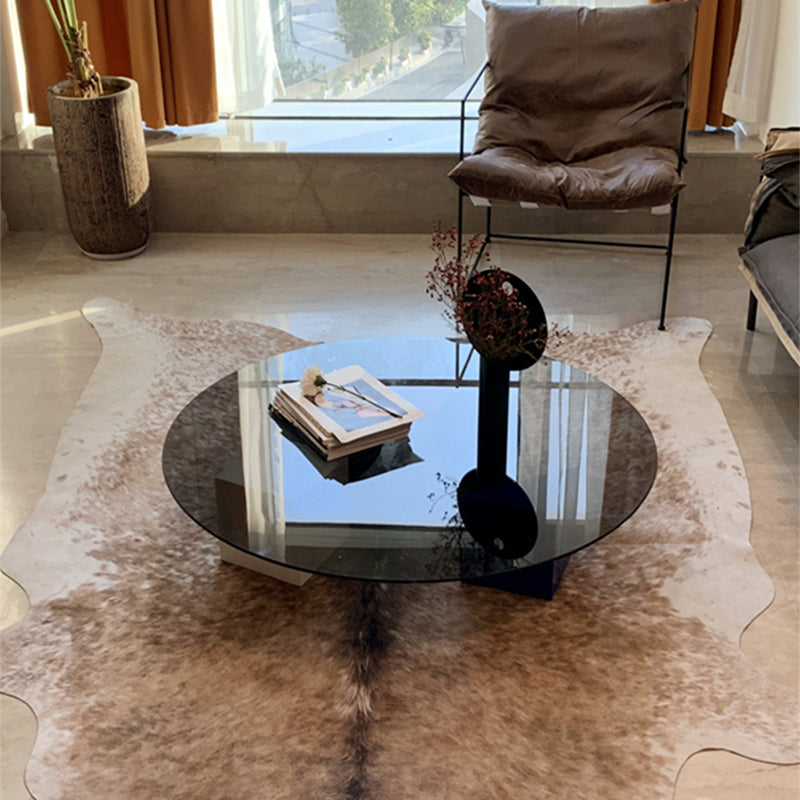 8.6"H Contemporary Coffee Table Glass Top Coffee Cocktail Table Clearhalo 'Coffee & Accent Tables' 'Coffee Tables' 'coffee_tables' 'furn' 'furn_coffee_tables' 'Furniture' 'Living Room Furniture' 7413367