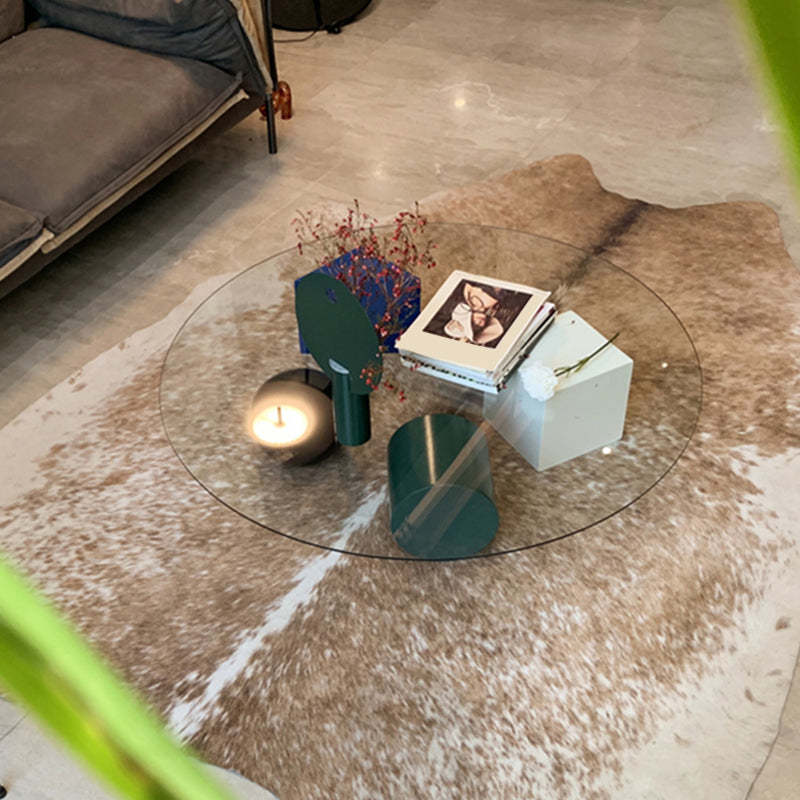 8.6"H Contemporary Coffee Table Glass Top Coffee Cocktail Table Clear Clearhalo 'Coffee & Accent Tables' 'Coffee Tables' 'coffee_tables' 'furn' 'furn_coffee_tables' 'Furniture' 'Living Room Furniture' 7413369