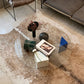 8.6"H Contemporary Coffee Table Glass Top Coffee Cocktail Table Clearhalo 'Coffee & Accent Tables' 'Coffee Tables' 'coffee_tables' 'furn' 'furn_coffee_tables' 'Furniture' 'Living Room Furniture' 7413371