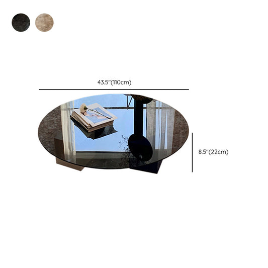 8.6"H Contemporary Coffee Table Glass Top Coffee Cocktail Table Clearhalo 'Coffee & Accent Tables' 'Coffee Tables' 'coffee_tables' 'furn' 'furn_coffee_tables' 'Furniture' 'Living Room Furniture' 7413380