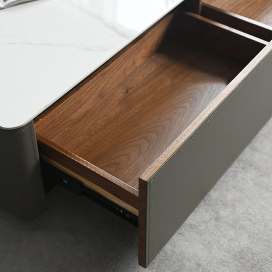 Minimalism Slate Rectangular Coffee Table White Coffee Table Set with Drawer Clearhalo 'Coffee & Accent Tables' 'Coffee Tables' 'coffee_tables' 'furn' 'furn_coffee_tables' 'Furniture' 'Living Room Furniture' 7413604