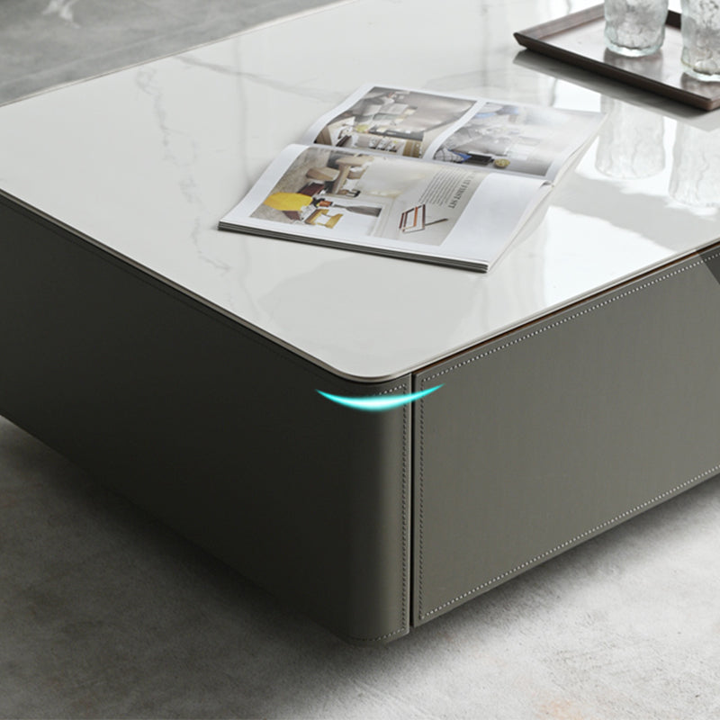 Minimalism Slate Rectangular Coffee Table White Coffee Table Set with Drawer Clearhalo 'Coffee & Accent Tables' 'Coffee Tables' 'coffee_tables' 'furn' 'furn_coffee_tables' 'Furniture' 'Living Room Furniture' 7413605
