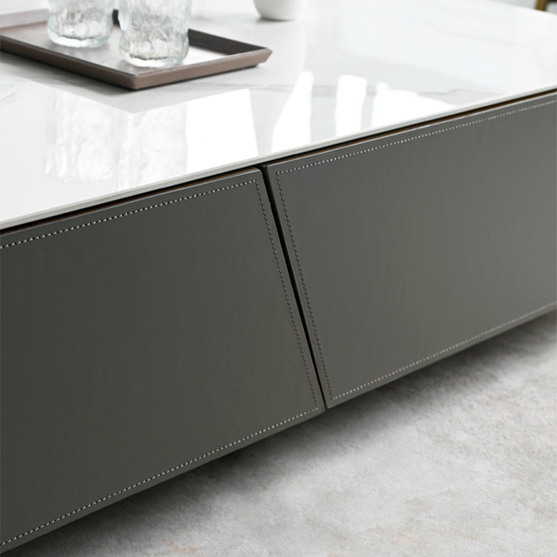 Minimalism Slate Rectangular Coffee Table White Coffee Table Set with Drawer Clearhalo 'Coffee & Accent Tables' 'Coffee Tables' 'coffee_tables' 'furn' 'furn_coffee_tables' 'Furniture' 'Living Room Furniture' 7413607