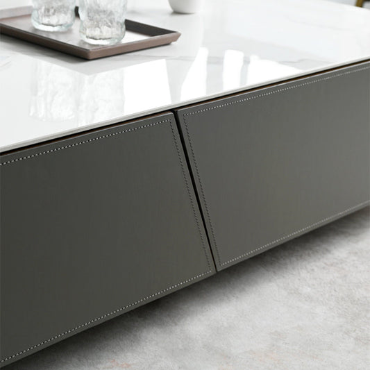 Minimalism Slate Rectangular Coffee Table White Coffee Table Set with Drawer Clearhalo 'Coffee & Accent Tables' 'Coffee Tables' 'coffee_tables' 'furn' 'furn_coffee_tables' 'Furniture' 'Living Room Furniture' 7413607