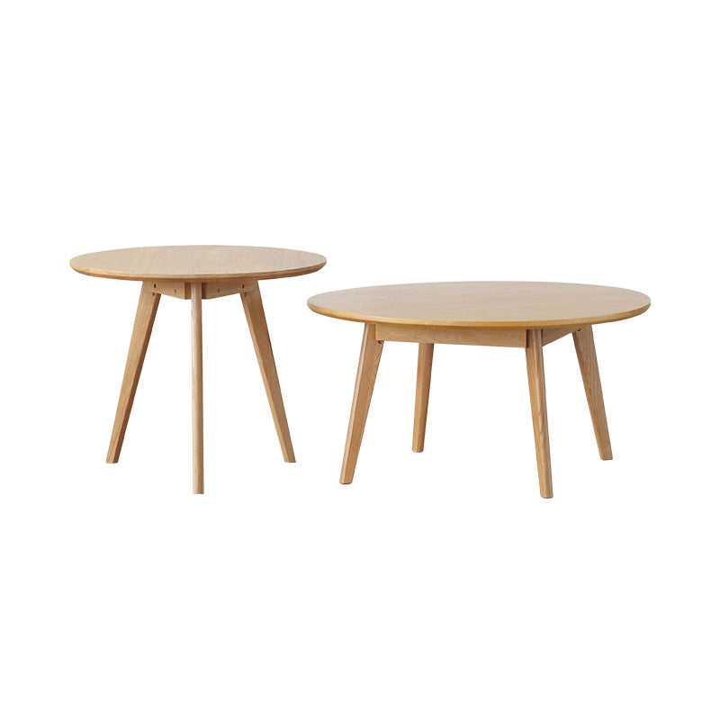 Modernistic Coffee Table Wooden 4 Legs Coffee Cocktail Table for Living Room 31"L x 31"W x 16"H + 24"L x 24"W x 20"H Natural Clearhalo 'Coffee & Accent Tables' 'Coffee Tables' 'coffee_tables' 'furn' 'furn_coffee_tables' 'Furniture' 'Living Room Furniture' 7413620