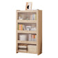 Contemporary Solid Wood Accent Cabinet Rectangle Storage Cabinet with Glass Top