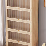 Contemporary Solid Wood Accent Cabinet Rectangle Storage Cabinet with Glass Top Clearhalo 'Cabinets & Chests' 'cabinets_chests' 'furn' 'furn_cabinets_chests' 'Furniture' 'Living Room Furniture' 7413659