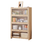 Contemporary Solid Wood Accent Cabinet Rectangle Storage Cabinet with Glass Top