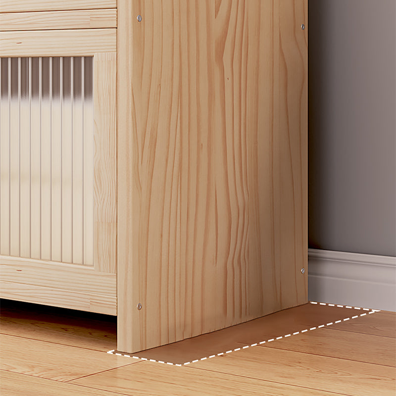 Contemporary Solid Wood Accent Cabinet Rectangle Storage Cabinet with Glass Top Clearhalo 'Cabinets & Chests' 'cabinets_chests' 'furn' 'furn_cabinets_chests' 'Furniture' 'Living Room Furniture' 7413666