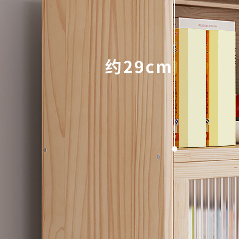 Contemporary Solid Wood Accent Cabinet Rectangle Storage Cabinet with Glass Top Clearhalo 'Cabinets & Chests' 'cabinets_chests' 'furn' 'furn_cabinets_chests' 'Furniture' 'Living Room Furniture' 7413668