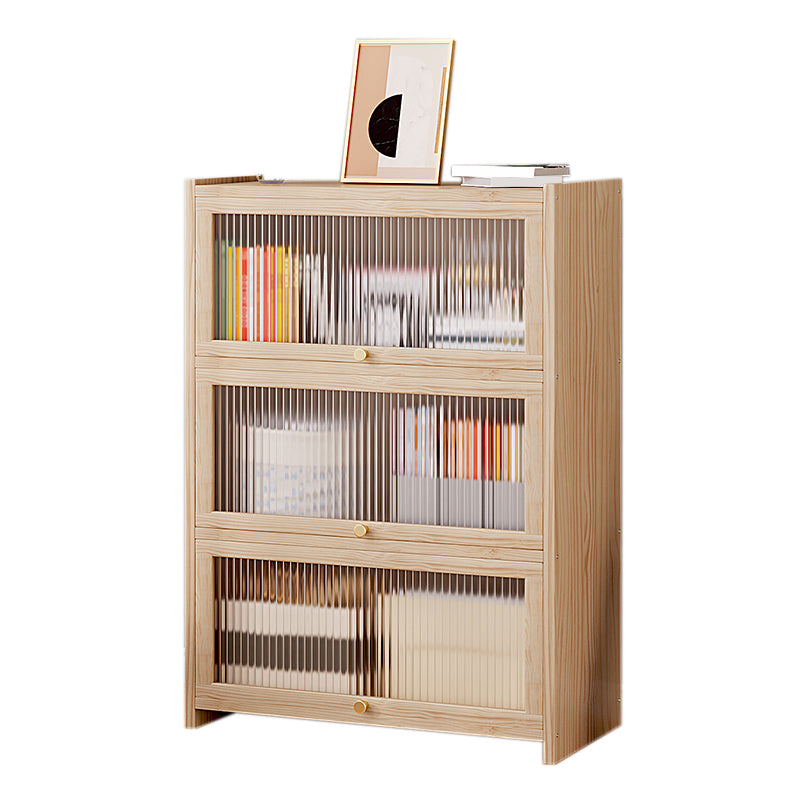 Contemporary Solid Wood Accent Cabinet Rectangle Storage Cabinet with Glass Top 28"L x 12"W x 38"H Clearhalo 'Cabinets & Chests' 'cabinets_chests' 'furn' 'furn_cabinets_chests' 'Furniture' 'Living Room Furniture' 7413669