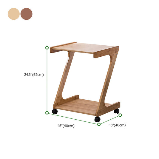 15" Wide Contemporary Corner Table Wood Double Tier Accent Side Table Clearhalo 'Coffee & Accent Tables' 'End & Side Tables' 'end_side_tables' 'furn' 'furn_end_side_tables' 'Furniture' 'Living Room Furniture' 7413764
