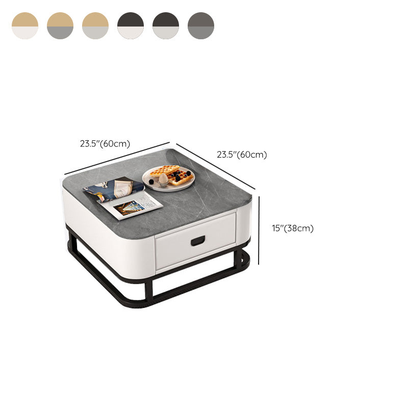 Frame Coffee Table Modern Slate Cocktail Table with Storage Drawers Clearhalo 'Coffee & Accent Tables' 'Coffee Tables' 'coffee_tables' 'furn' 'furn_coffee_tables' 'Furniture' 'Living Room Furniture' 7414264